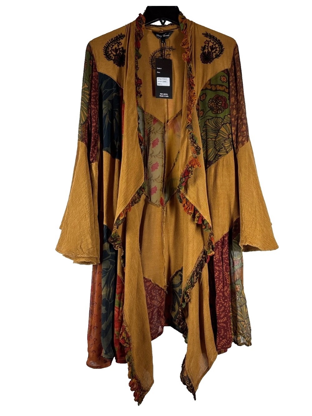 Young Threads Patchwork Kimono Open Front L - Picture 4 of 6